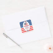 4 juli little firecracker baby shower vierkante sticker (Envelop)