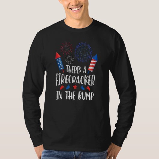 4 juli Little Firecracker Patriotic Bump America T-shirt (Voorkant)