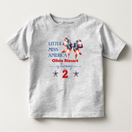 4 juli Little Miss America 2e verjaardag Kinder Shirts