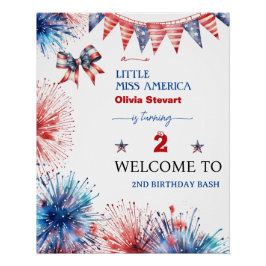 4 juli Little Miss America 2e verjaardag Welkom Perfect Poster
