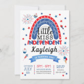 4 juli Little Miss Independent Verjaardag Kaart (Voorkant)
