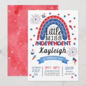 4 juli Little Miss Independent Verjaardag Kaart (Voorkant / Achterkant)