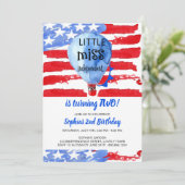 4 juli Little Miss Independent Verjaardag Kaart (Staand voorkant)