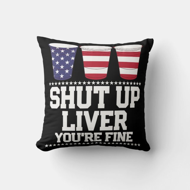 4 juli... LIVER... JE BENT FIJN BEELDCups. Kussen (Voorkant)