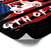 4 juli Looping Parade Vakantie Golfkar Ameri Poster (Hoek)