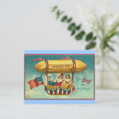 4 juli - Luchtschip -  kunst Briefkaart (Staand voorkant)