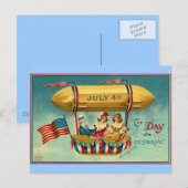 4 juli - Luchtschip -  kunst Briefkaart (Voorkant / Achterkant)