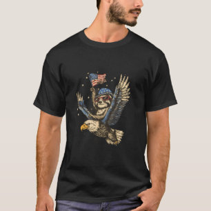 4 juli luiaard Amerikaanse zeearend patriottische T-shirt