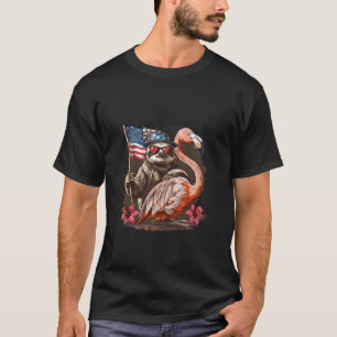 4 juli luiaard flamingo vierde juli USA Amerika T-shirt