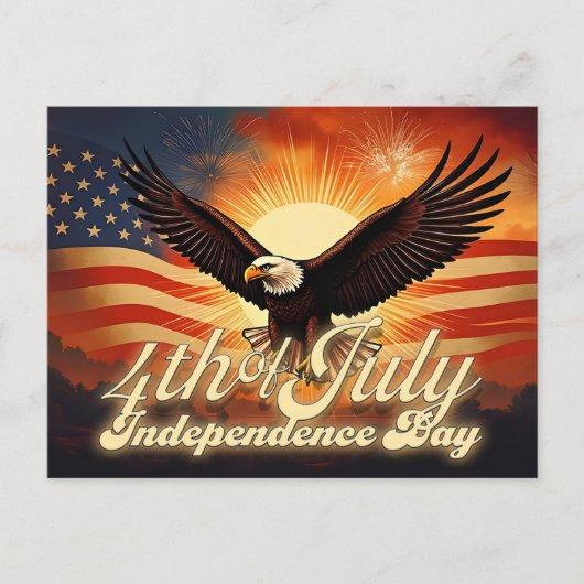 4 juli – Majestueuze Adelaar & Vuurwerk Tributo🦅 Feestdagenkaart (Voorkant)