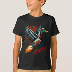4 juli mandarijn eend vuurwerk patriottisch fou t-shirt