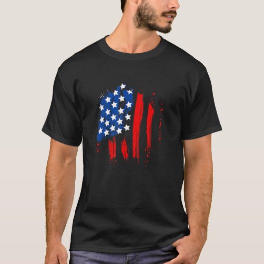 4 juli Mannen Shirt graffiti op 4 juli Shirt (Voorkant)