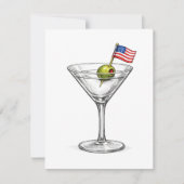 4 juli Martini met Amerikaanse vlag Kaart (Voorkant)