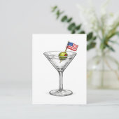 4 juli Martini met Amerikaanse vlag Kaart (Staand voorkant)