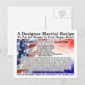 4 juli Martini Recept Briefkaart (Voorkant / Achterkant)