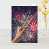 4 juli Martini Toast Kaart (Gele Bloem)