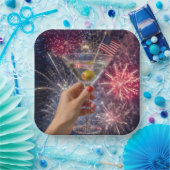 4 juli Martini Toast Papieren Bordje (Feest)