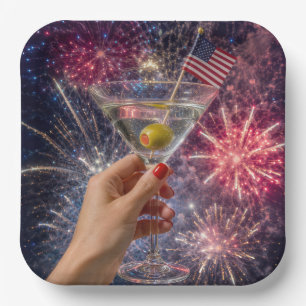 4 juli Martini Toast Papieren Bordje