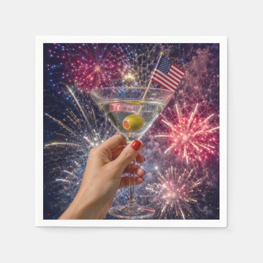 4 juli Martini Toast Servet (Voorkant)