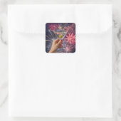 4 juli Martini Toast Vierkante Sticker (Tas)