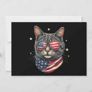 4 juli Meowica American Flag Cat Kaart