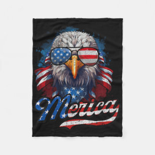4 juli Merica Eagle USA Vlag Amerikaanse Indepen Fleece Deken