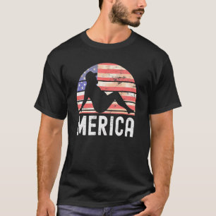 4 juli Merica Fat Party Drink volwassen Joke T-shirt