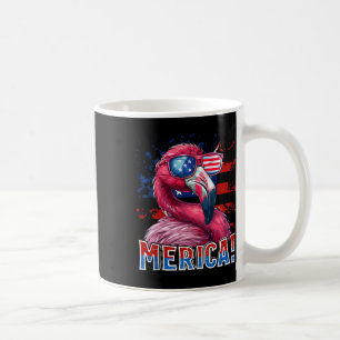 4 juli Merica Flamingo Amerikaanse vlag Kinder Man Koffiemok
