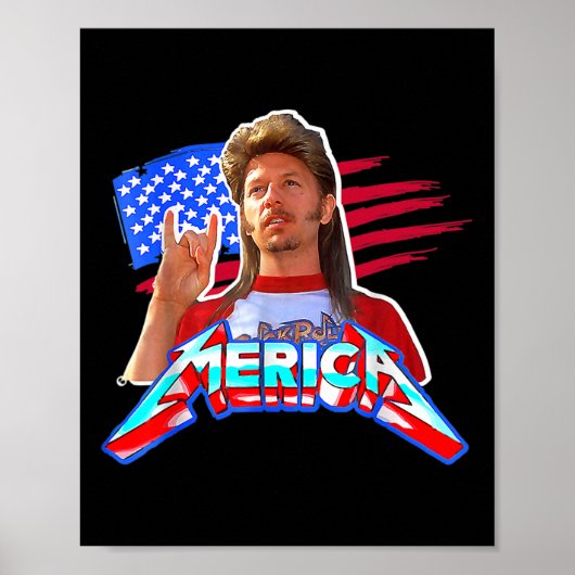 4 juli Merica Funny met  naam Joe Lov Poster (Voorkant)