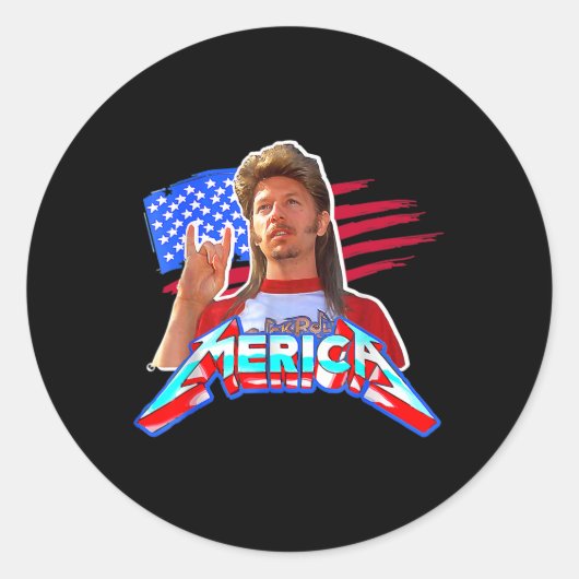 4 juli Merica Funny met naam Joe Lov Ronde Sticker (Voorkant)