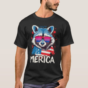 4 juli Merica Raccoon Biseksuele Zonnebril FLA T-shirt
