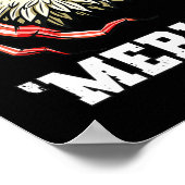 4 juli Merica USA Flag Bald Eagle Patriotic Poster (Hoek)