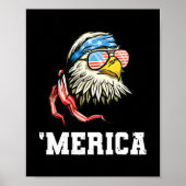 4 juli Merica USA Flag Bald Eagle Patriotic Poster (Voorkant)