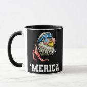4 juli Merica USA vlag Bald Eagle Patriotic Mok (Links)