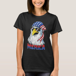 4 juli Merica Usa vlag Bald Eagle Patriotic V T-shirt