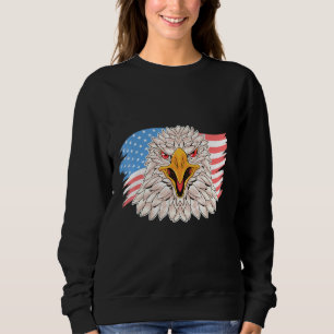 4 juli Merica Usa vlag Bald Eagle Patriotic V Trui