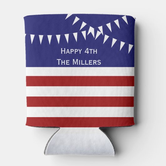 4 juli met de  Koelbox van de vlaggen Blikjeskoeler (Achterkant)