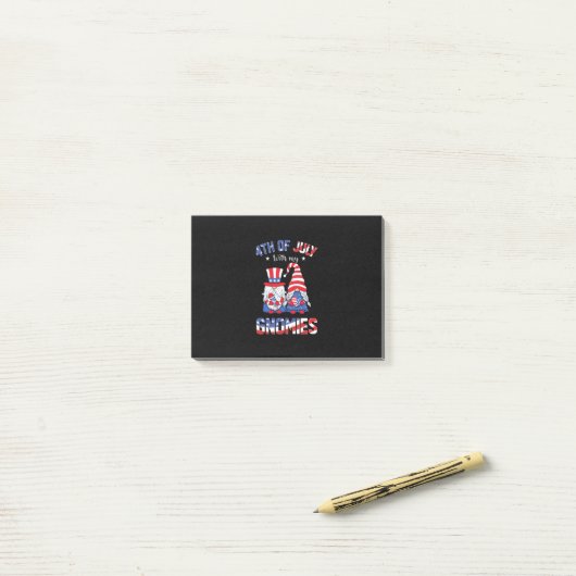 4 juli met mijn gnomen patriottic gnome post-it® notes (Op bureau)