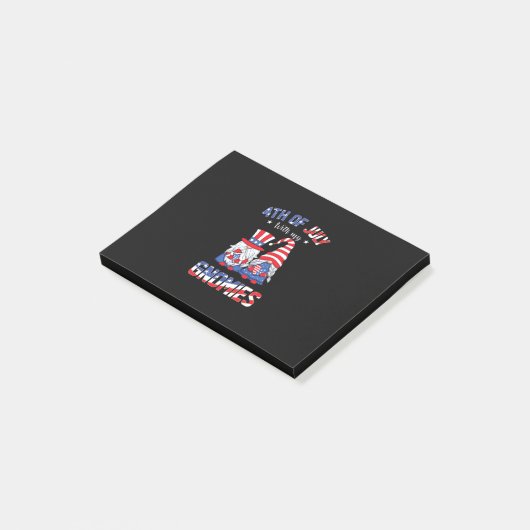 4 juli met mijn gnomen patriottic gnome post-it® notes (Schuin)