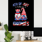 4 juli met mijn gnomen patriottic gnome poster (Thuiskantoor)