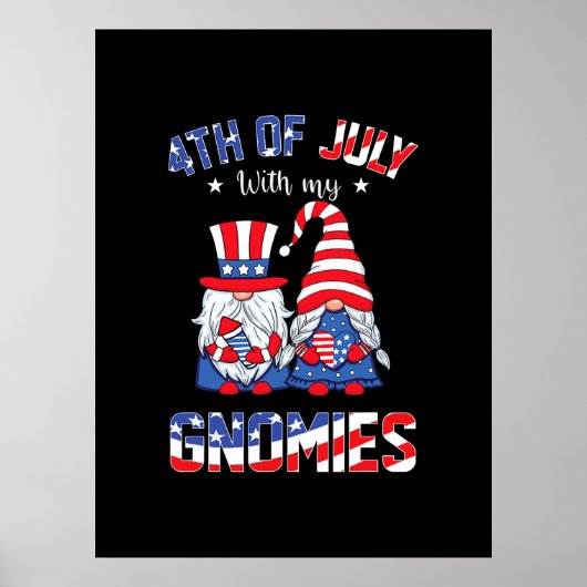 4 juli met mijn gnomen patriottic gnome poster (Voorkant)