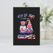 4 juli met mijn gnomen patriottic gnome RSVP kaartje (Staand voorkant)