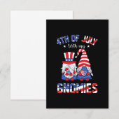 4 juli met mijn gnomen patriottic gnome RSVP kaartje (Voorkant / Achterkant)