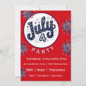 4 juli met vuurwerk in rood wit en blauw (Voorkant)