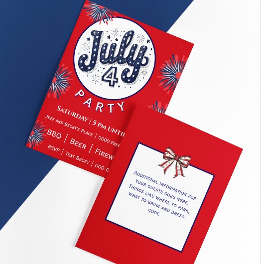 4 juli met vuurwerk in rood wit en blauw