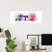 4 juli met vuurwerk poster (Thuiskantoor)