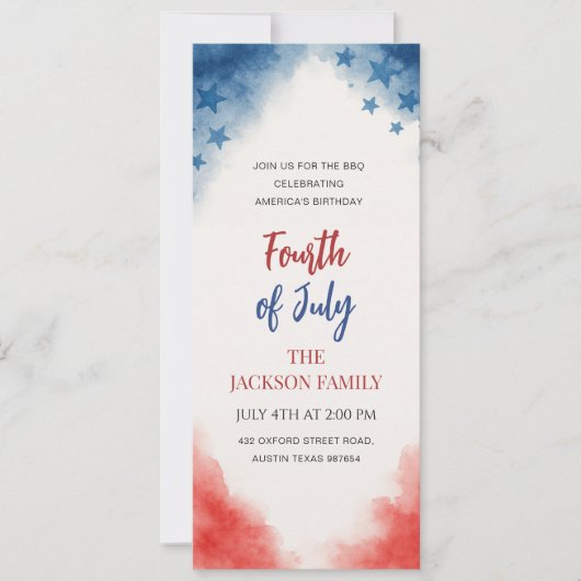 4 juli Minimalistische uitnodiging voor digitale d (Voorkant)