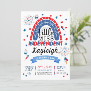 4 juli Miss Little Miss Independent Birthday Kaart