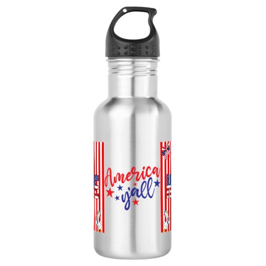 4 juli mok met Amerika Ya'll Waterfles (Voorkant)