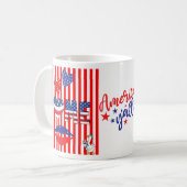 4 juli mok met tekst America Ya'll (Voorkant links)